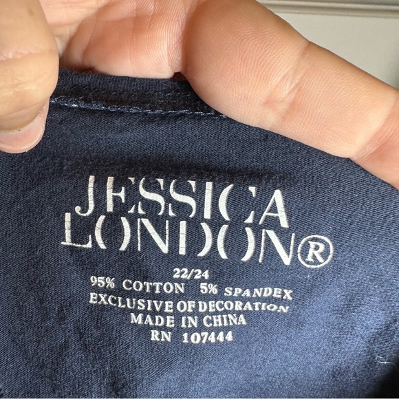 Jessica London Navy Blue Pleated Front Sleeveless Tank size 22/24 - Picture 2 of 6